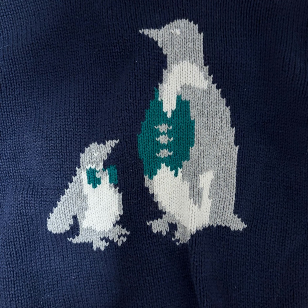 Janie and Jack Blue Sweater with Penguin Motif - Picture 2 of 3